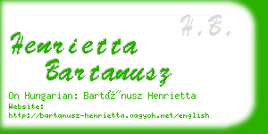 henrietta bartanusz business card